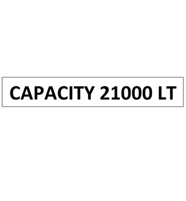"CAPACITY 21000 LITER" DECAL