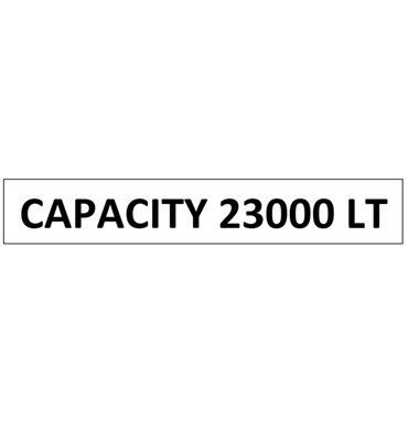 "CAPACITY 23000 LITER" DECAL