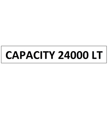 "CAPACITY 24000 LITER" DECAL