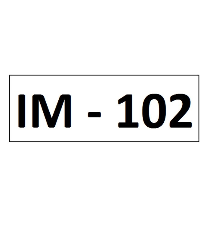 "IM 102" DECAL - 2" LETTERS