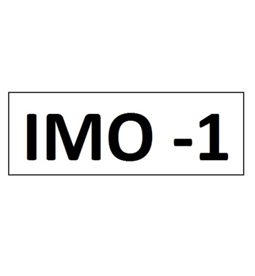 "IMO 1" DECAL - 2" LETTERS