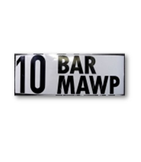 "10 BAR MAWP" DECAL - 2" LETTERS