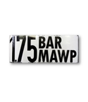 "1.75 BAR MAWP" DECAL - 2" LETTERS
