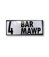 "4 BAR MAWP" DECAL - 2" LETTERS