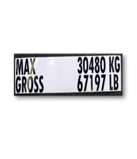 MAX GROSS WEIGHT DECAL - CUSTOM - 2" LETTERS