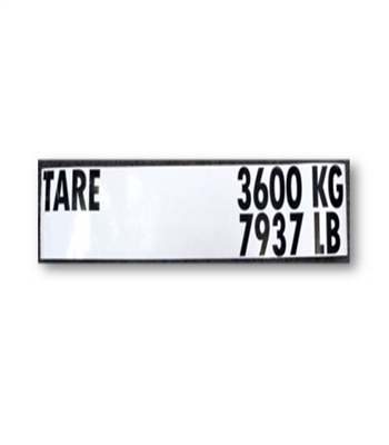TARE WEIGHT DECAL - CUSTOM - 2" LETTERS
