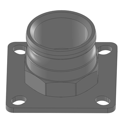 3" 4 HOLE SLOTTED SPIGOT FLANGE - MALE CAM