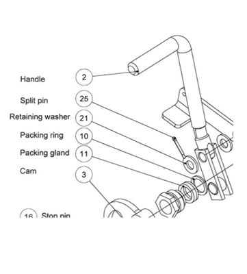 HANDLE KIT - PEROLO 3" NEATFLOW FOOT VALVE