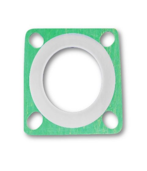 3" FLANGE GASKET 4 HOLE SLOTTED - SQUARE - CNAF/PTFE