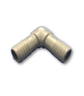 1" PLASTIC ELBOW WITH HOSE BARB ENDS