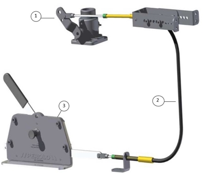 CABLE REMOTE ASSEMBLY WITH 5 METER CABLE AND 1.5" AIRLINE BALL VALVE HANDLE