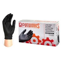 GLOVEWORKSÂ® TEXTURED BLACK NITRILE GLOVES