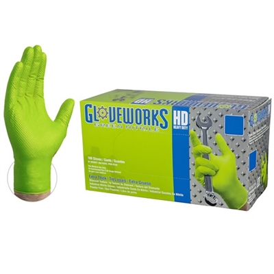 GloveworksÂ® HD Green Nitrile Industrial Latex Free Disposable Gloves
