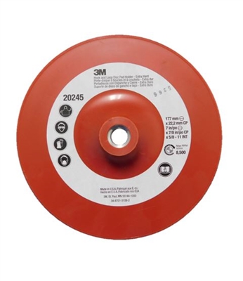7" X 5/8" RED HOOK AND LOOP DISC BACKUP PAD - 3M PRODUCT