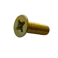5/16-18 X 1 Phillips Flat 82D Machine Screw Steel Zinc Yellow