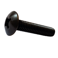 10-32 X 3/8 Phillips Truss Machine Screw Steel Black Zinc