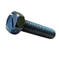 10-24 X 3/4 Slotted Indented Hex Machine Screw Steel Zinc