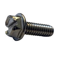 10-24 X 3/8 Slotted Indented Hex Washer Machine Screw Stainless Steel