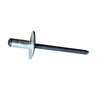 3/16 X .500-.781 Large Flange Dome Multi-Grip Blind Rivet Aluminum Body/Steel Mandrel Black Phosphate