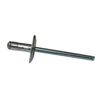 3/16 X .250-.500 Large Flange Dome Multi-Grip Blind Rivet Aluminum Body/Steel Mandrel Zinc Plated