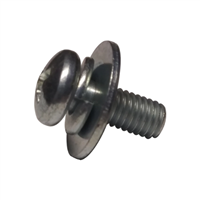 8-32 X 3/8 Phillips Pan SEMS Machine Screw Split Lock Flat Washer Steel Zinc FT
