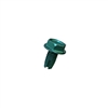 10-32 X 3/8 INDENTED HEX WASHER TYPE 1 GROUNDING THREAD CUTTING SCREW STEEL ZINC GREEN FT [8000 PER BOX]