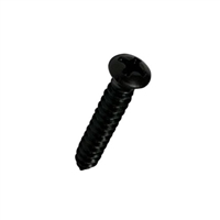 #8-18 X 1 Phil #6 Oval Type AB Self Tapping Sheet Metal Screw (SMS) Steel Blk Ox