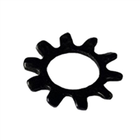 #8 External Tooth Lock Washer Steel Black Zinc