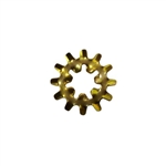 #10 External Internal Combination Tooth Lock Washer Steel Zinc Yellow
