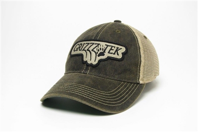 GRIZZZTEK BLACK TRUCKER HAT