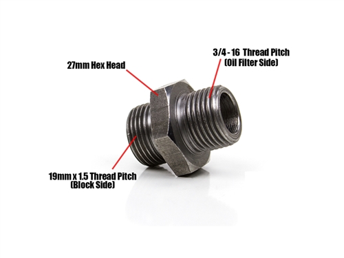 Oil Fitting - Block To Filter 22R/RE