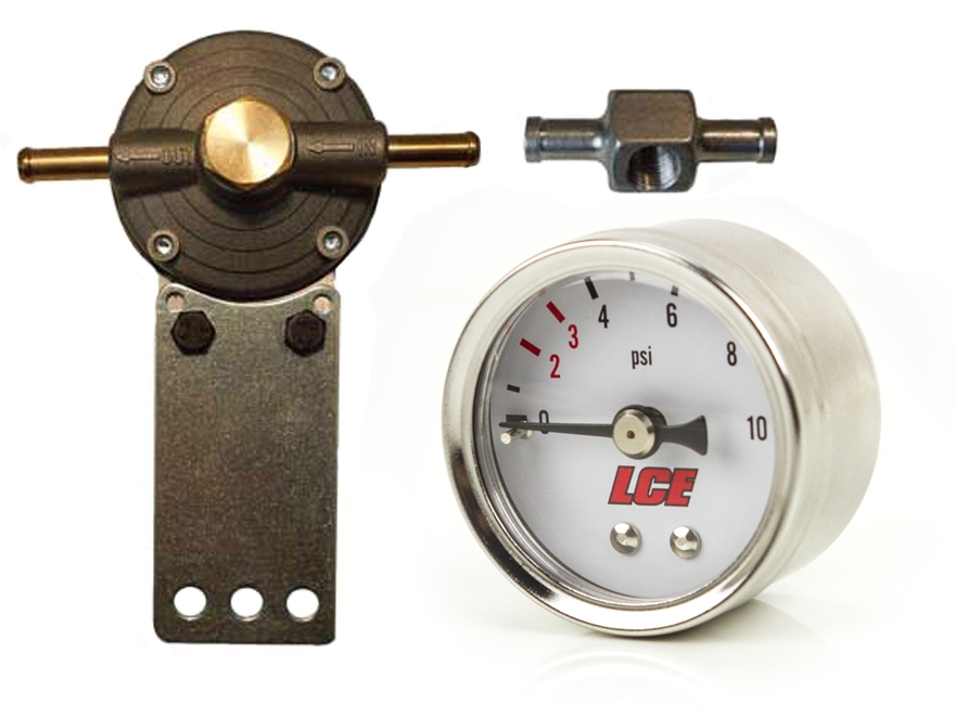 Fuel Pressure Regulator Gauge Kit Low Pressure Carb Only (Dry Gauge)