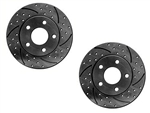 Cross Drilled Slotted Rotors 1989-1993 22R/RE Pickup 2WD 1 Ton Dual Rear Wheels 5 Lug