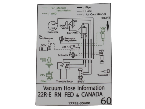 Vacuum Hose Information Decal (Federal & Canada)