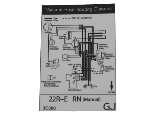 Vacuum Hose Routing Diagram Decal