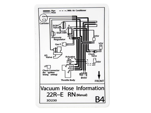 22RE Vacuum Hose Information (RN Manual)