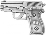 VIEW 9mm Semi-Auto Pistol Lapel Pin