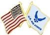 VIEW US/USAF Flags Lapel Pin
