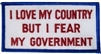 VIEW I Love My Country But Fear My Government Patch