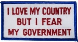 VIEW I Love My Country But Fear My Government Patch
