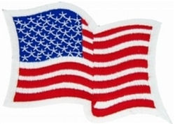 VIEW Wavy US Flag White Border Patch