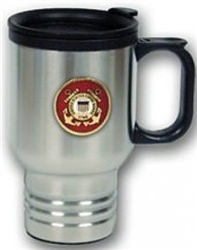 US Coast Guard Stainless Steel Travel Mug With No-Spill Lid (14 Ounces)