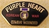 VIEW Korean War Purple Heart Combat Wounded Lapel Pin