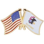 VIEW Illinois/American Flags Lapel Pin