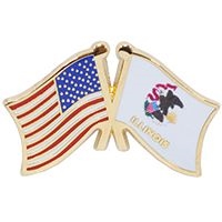 VIEW Illinois/American Flags Lapel Pin