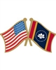VIEW Mississippi/American Flags Lapel Pin