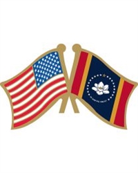 VIEW Mississippi/American Flags Lapel Pin