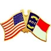 VIEW North Carolina/American Flags Lapel Pin
