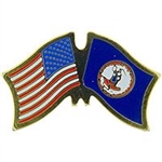 VIEW Virginia/American Flags Lapel Pin