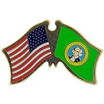 VIEW Washington/American Flags Lapel Pin